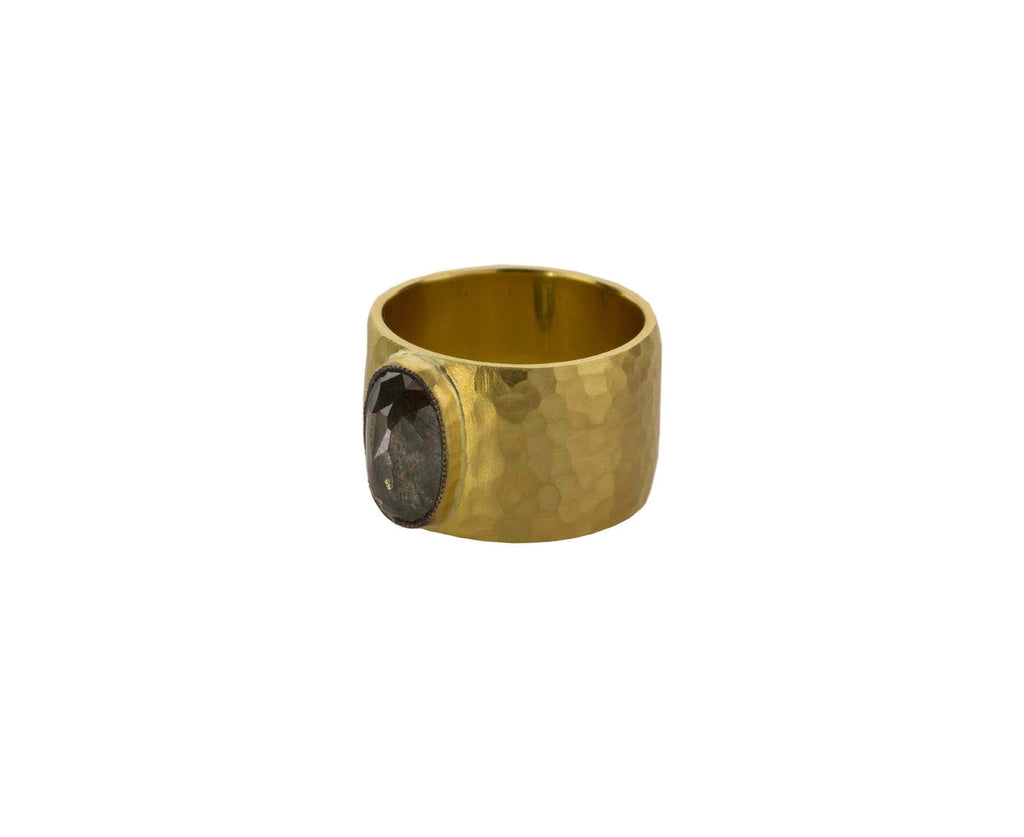Rustic Diamond Hammered Band zoom 2