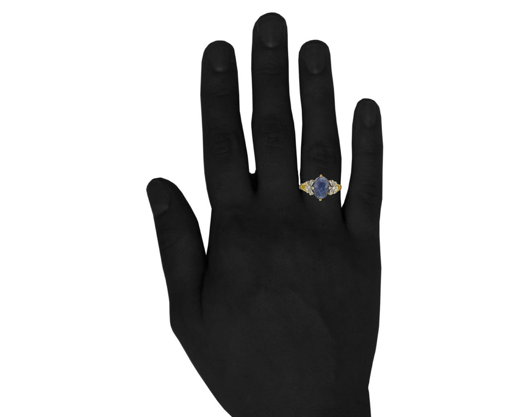 Blue Sapphire Daisy Ring zoom 9