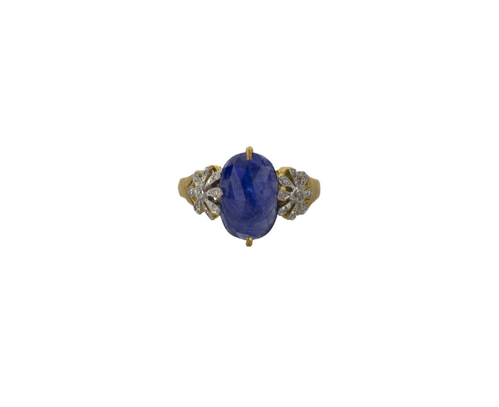 Blue Sapphire Daisy Ring zoom 1