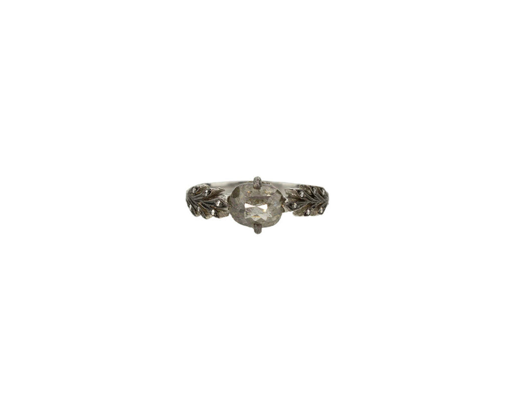 Rustic Diamond Double Leaf Ring zoom 1