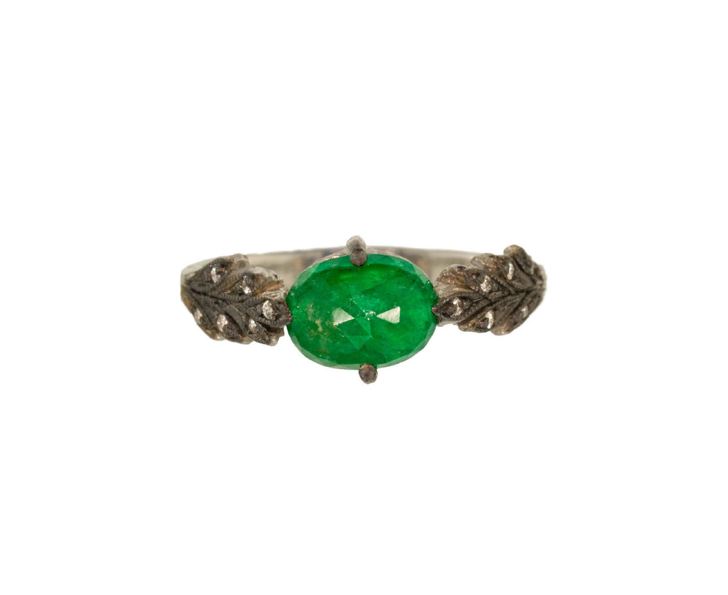 Emerald Double Leaf Ring zoom 1