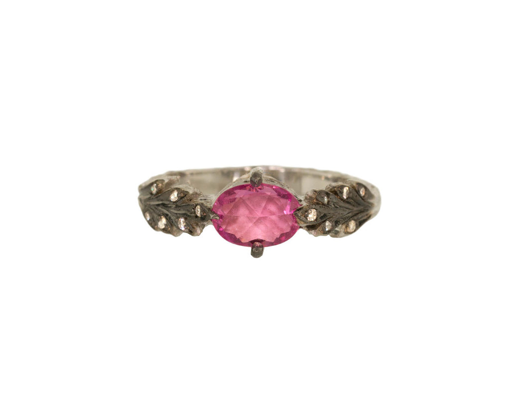 Pink Sapphire Double Leaf Ring zoom 1