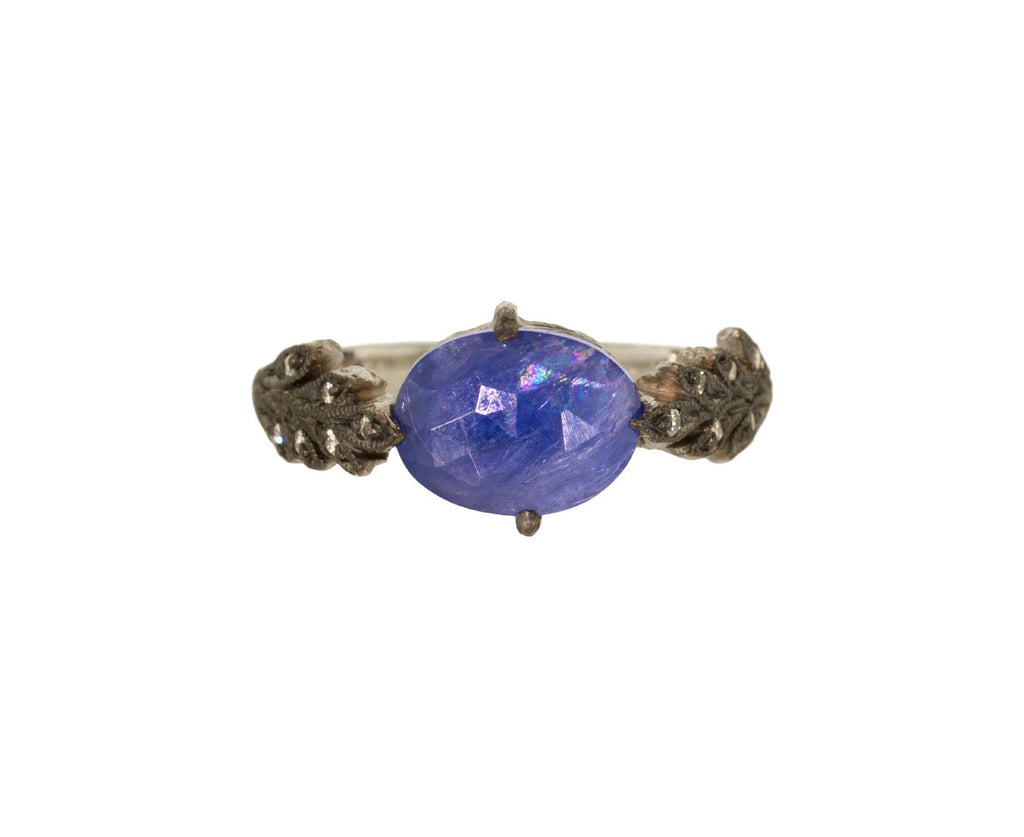 Blue Sapphire Double Leaf Ring zoom 1