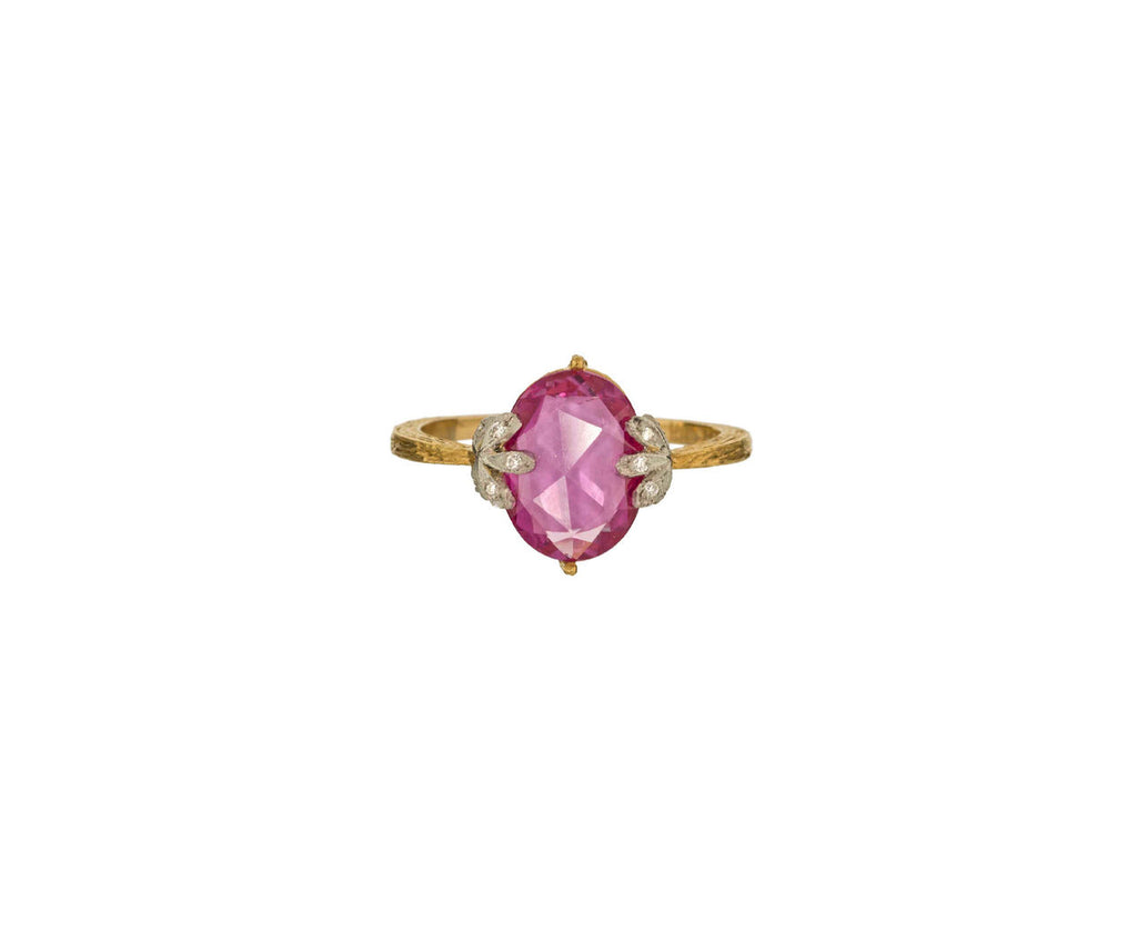 Pink Sapphire Daisy Side Ring zoom 1