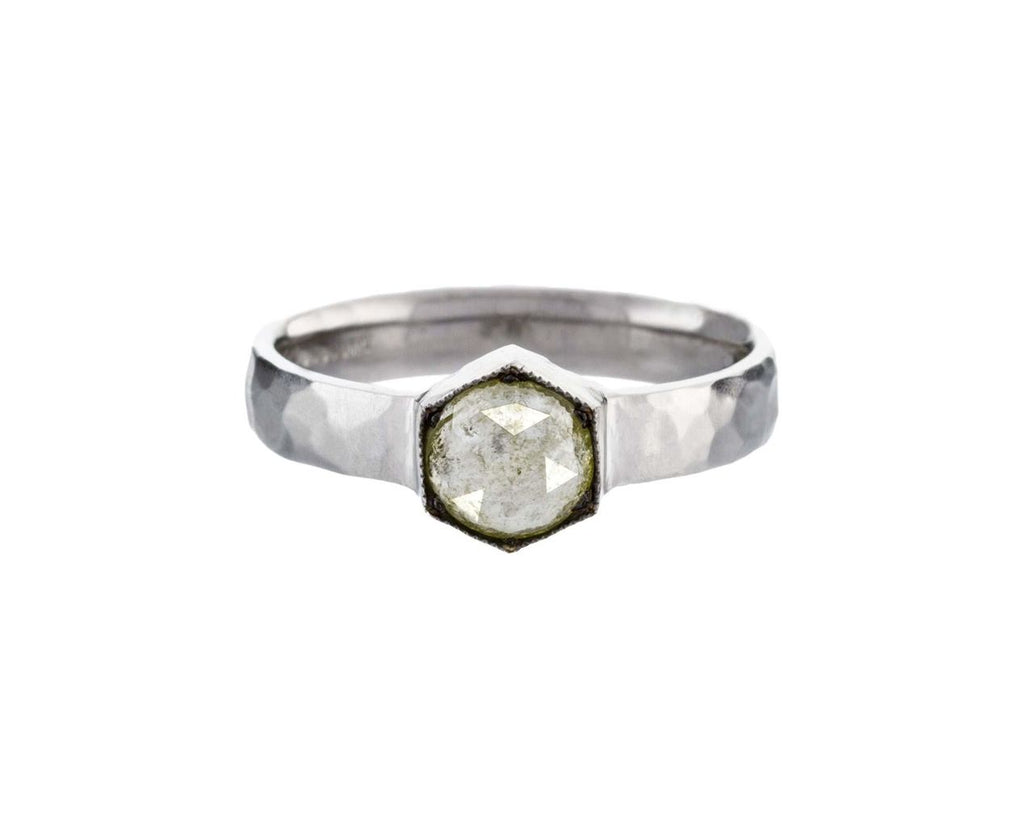 Rustic Diamond Hexagonal Ring zoom 1