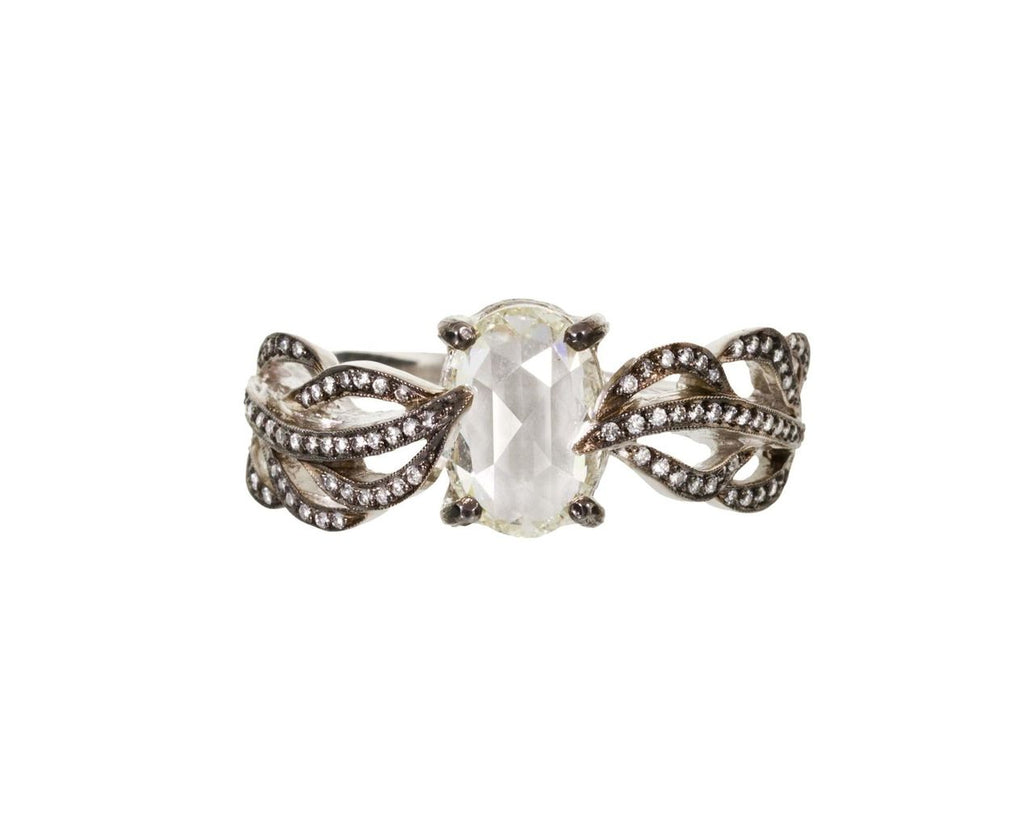 Rose Cut Diamond Feather Side Ring zoom 1