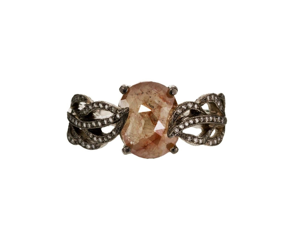 Rustic Diamond Feather Side Ring zoom 1