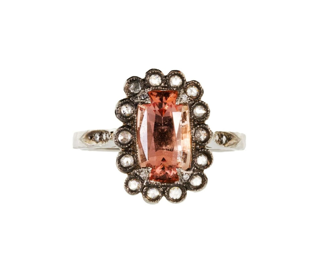 Padparaja Sapphire Scallop Frame Ring zoom 1