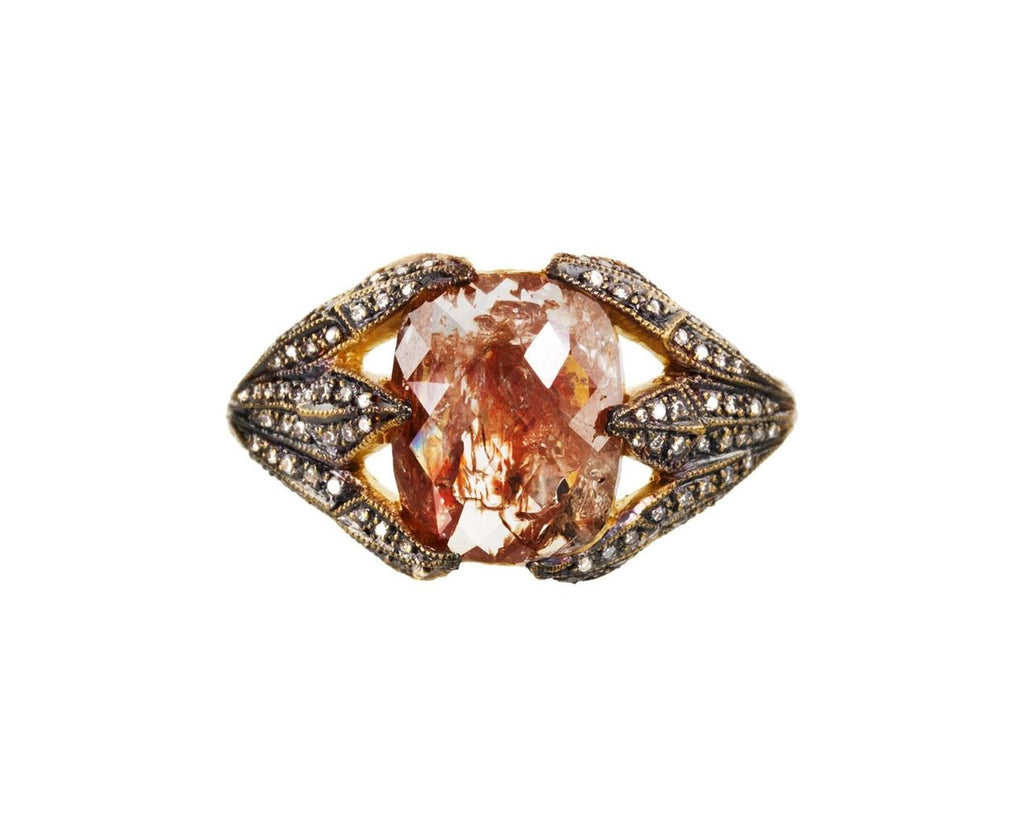 Rustic Diamond Egyptian Leaf Ring zoom 1