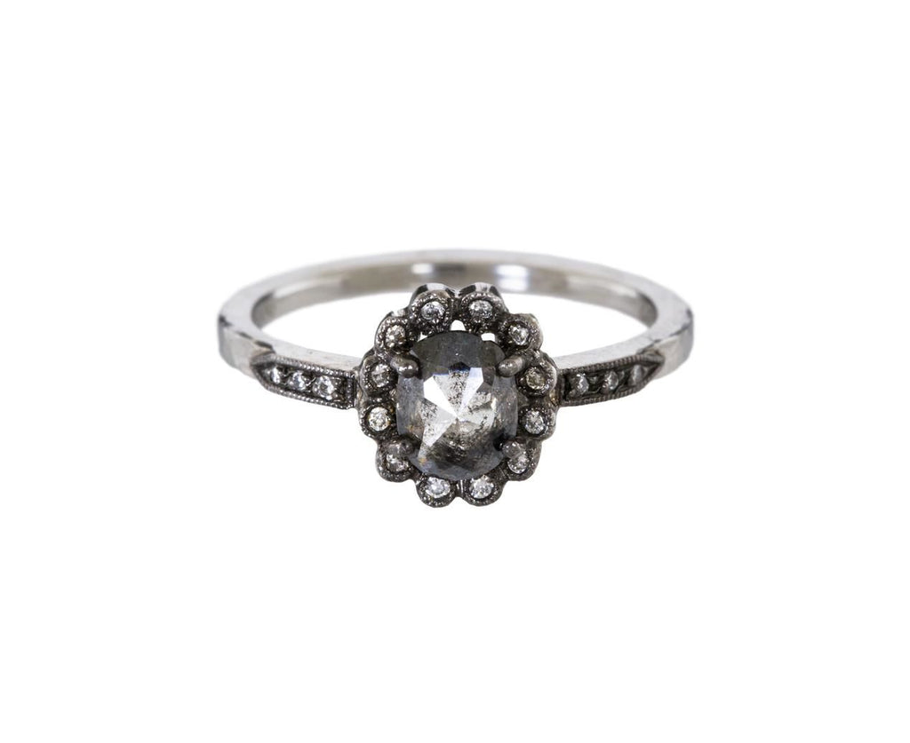 Rustic Diamond Flower Ring zoom 1_cathy_waterman_platinum_rustic_diamond_flower_fr