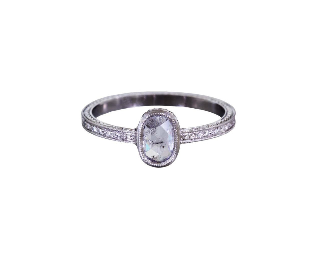 Gray Rose Cut Rustic Diamond Pav� Solitaire zoom 1-cathy-waterman-ring