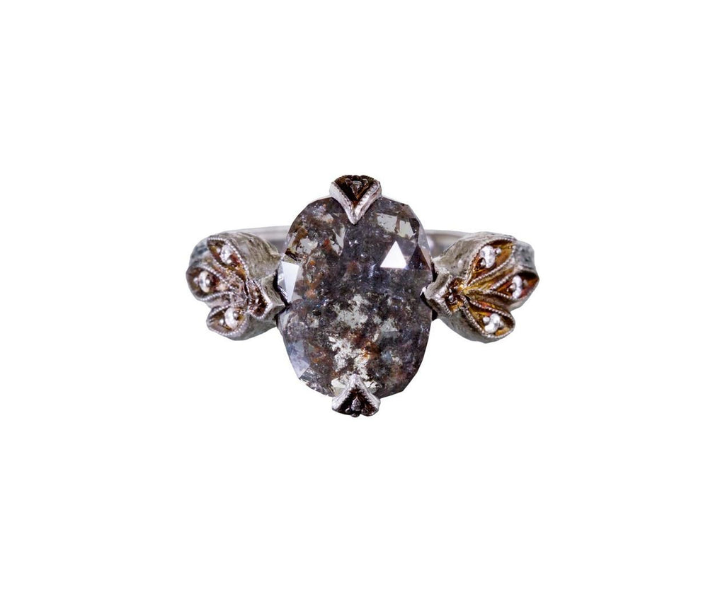 Dark Rustic Diamond Leafside Ring zoom 1-cathy-waterman-ring
