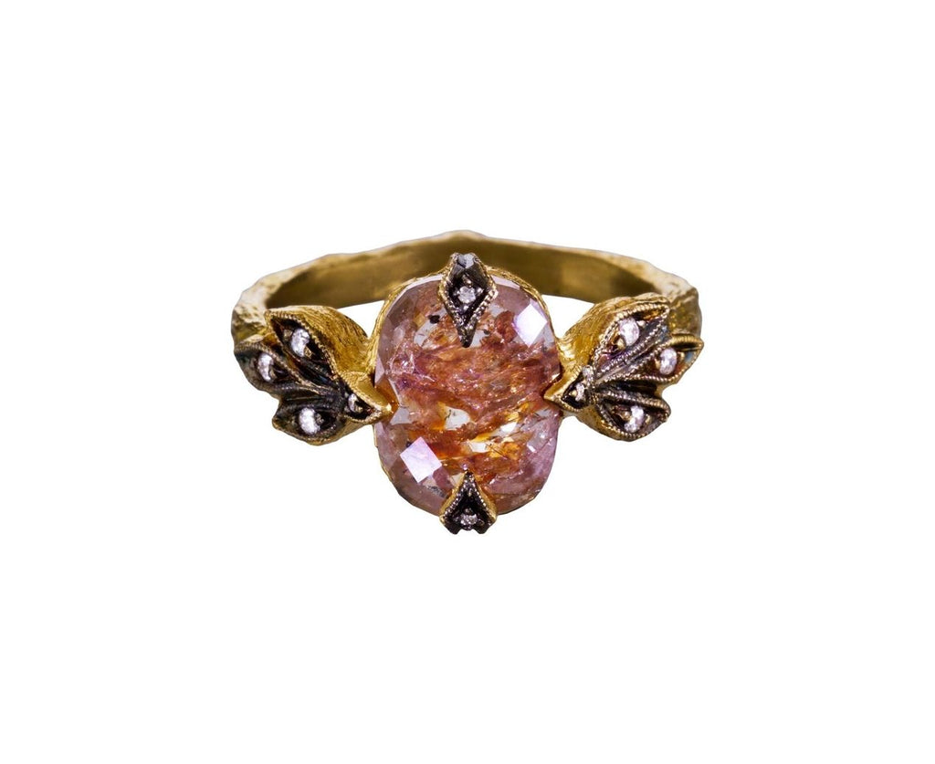 Fine Rustic Diamond Three Leafside Ring zoom 1