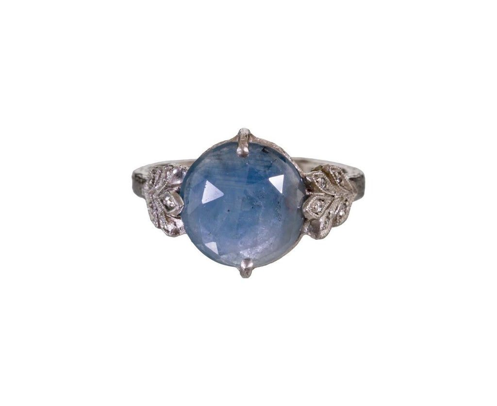 Pale Blue Sapphire Oak Leafside Ring zoom 1
