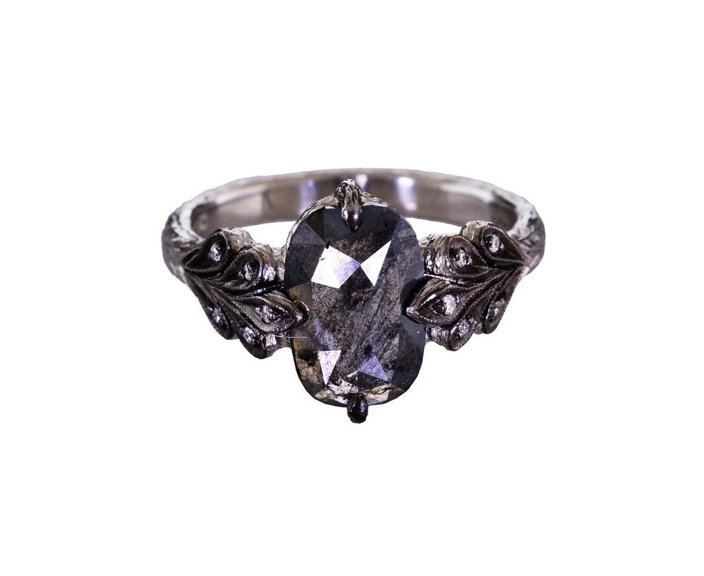 Gray Rustic Diamond Leafside Ring zoom 1_cathy_waterman_ring