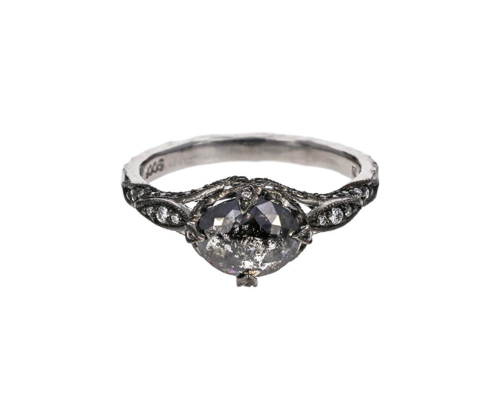 Rustic Gray Diamond Petal Side Ring zoom 1_cathy_waterman_platinum_diamond_petal_side_ring