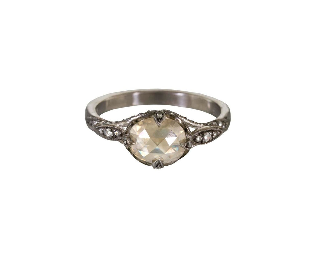 Rustic Diamond Petal Side Ring zoom 1