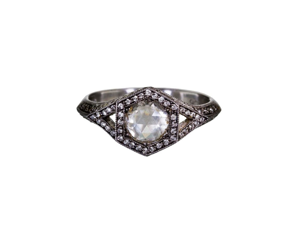 Hexagonal Diamond Frame Diamond Solitaire zoom 1
