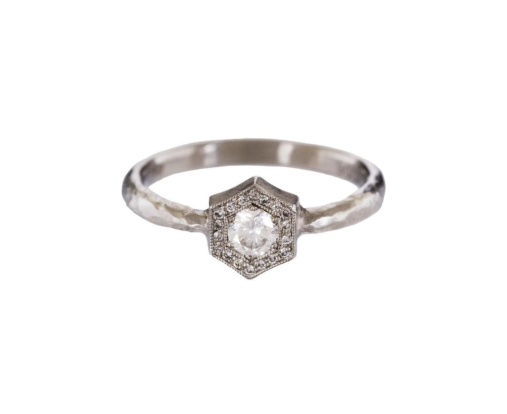 Hexagonal Diamond Solitaire zoom 1_cathy_waterman_platinum_diamond_ring