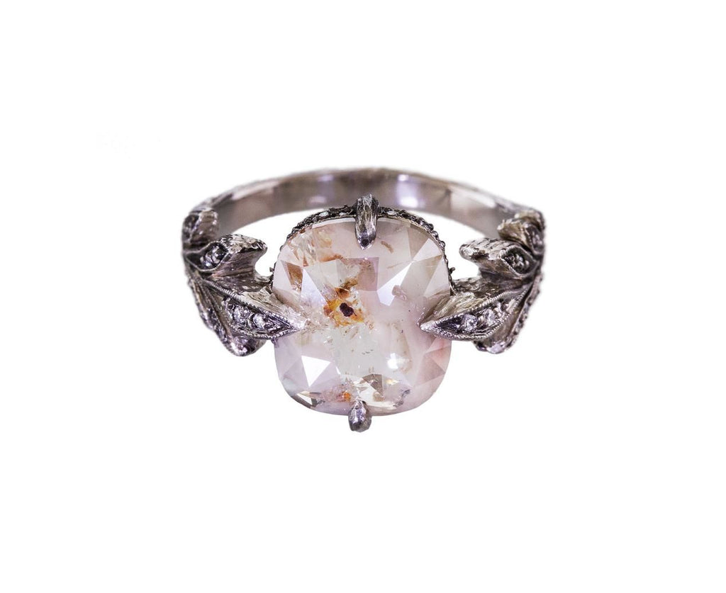 Gray Rustic Diamond Leafside Ring zoom 1_cathy_waterman_ring