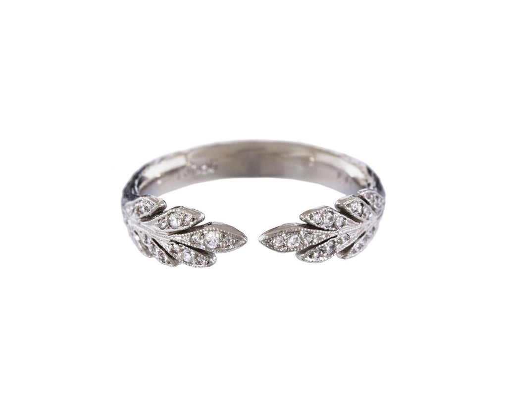 Platinum and Diamond Leafside Band zoom 1_cathy_waterman_platinum_diamond_open_leafside_ri