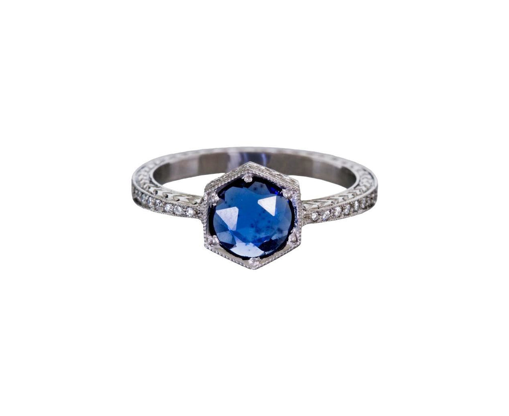 Blue Sapphire Hexagonal Ring zoom 1-cathy-waterman-ring