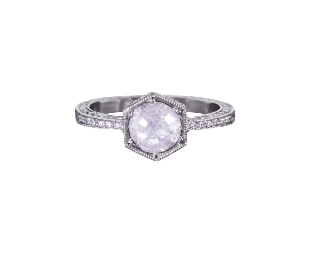 Fine Rustic Diamond Hexagonal Solitaire zoom 1
