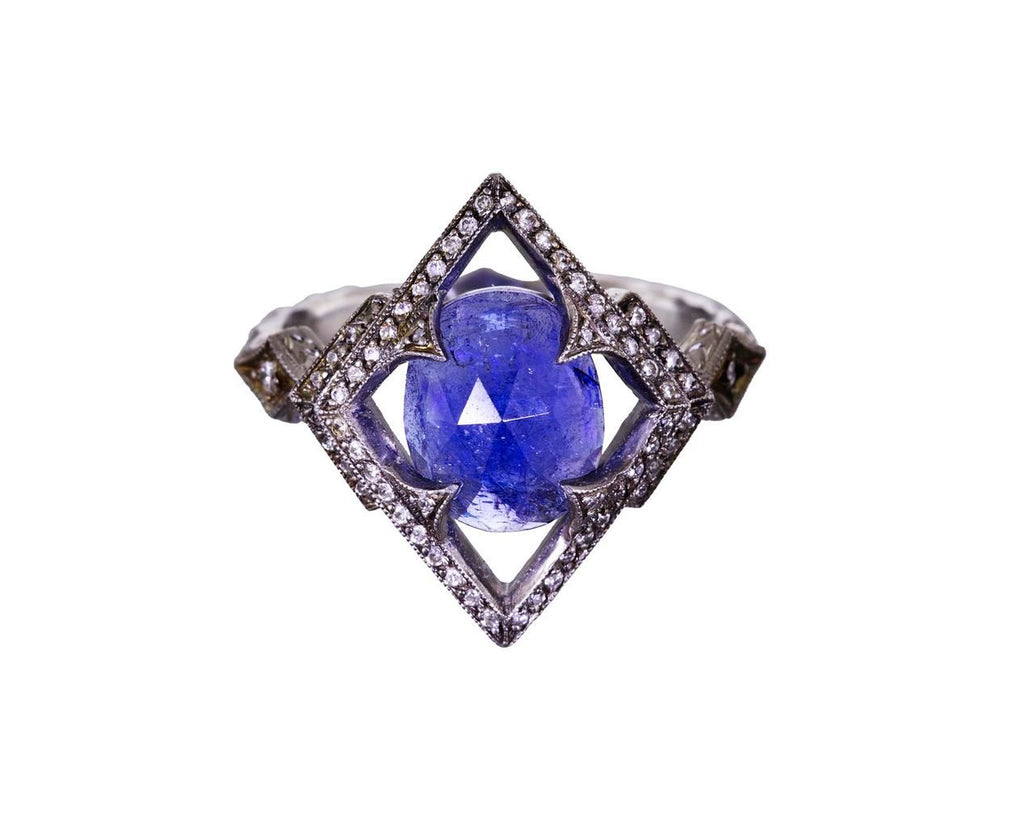 Tanzanite Diamond Frame Ring zoom 1_cathy_waterman_ring