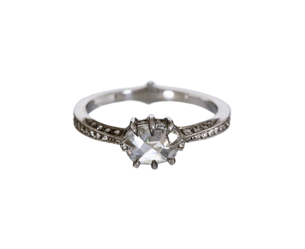 Rose Cut Diamond Cat Claw Solitaire zoom 1_cathy_waterman_platinum_diamond_cat_claw_ring