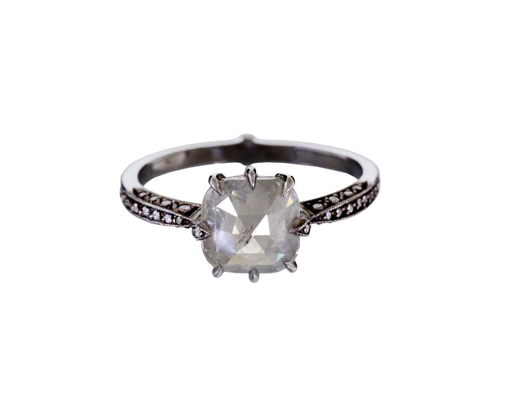 Gray Moghul Diamond Cat Claw Prong Solitaire zoom 1-cathy-waterman-ring
