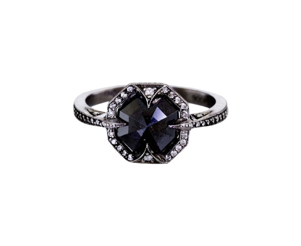 Octagonal Black Diamond Solitaire zoom 1-cathy-waterman-ring