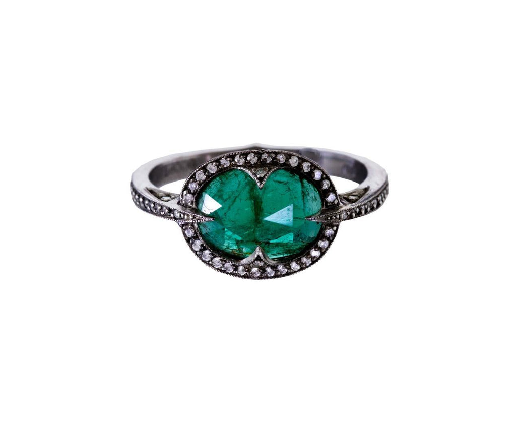 Emerald and Diamond Frame Ring zoom 1-cathy-waterman-ring