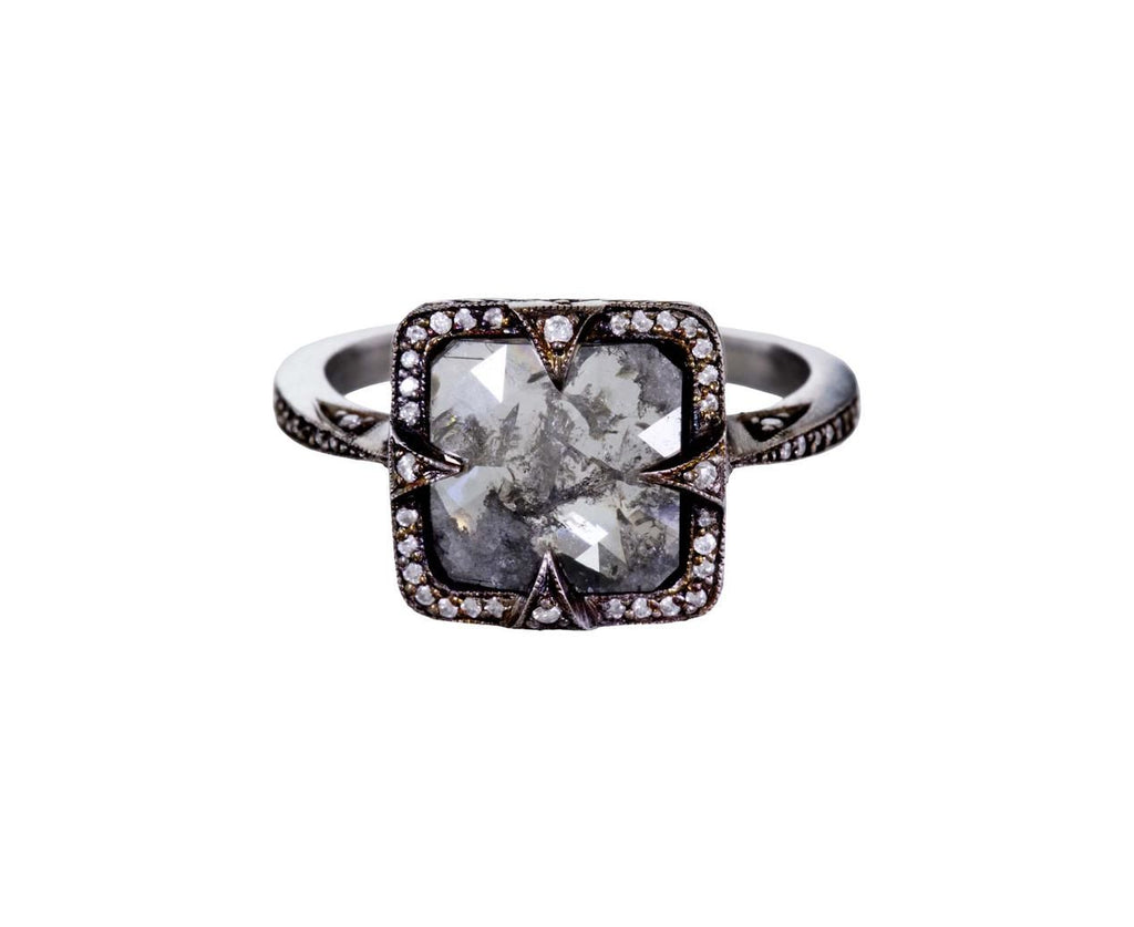 Rustic Diamond Pav� Frame Solitaire zoom 1-cathy-waterman-ring