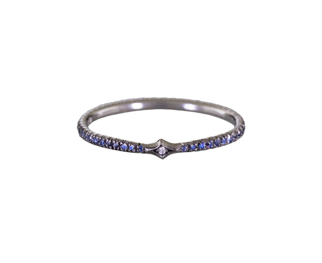 Tapered Blue Sapphire Micro-Pav� Band with Diamond zoom 1_cathy_waterman_ring