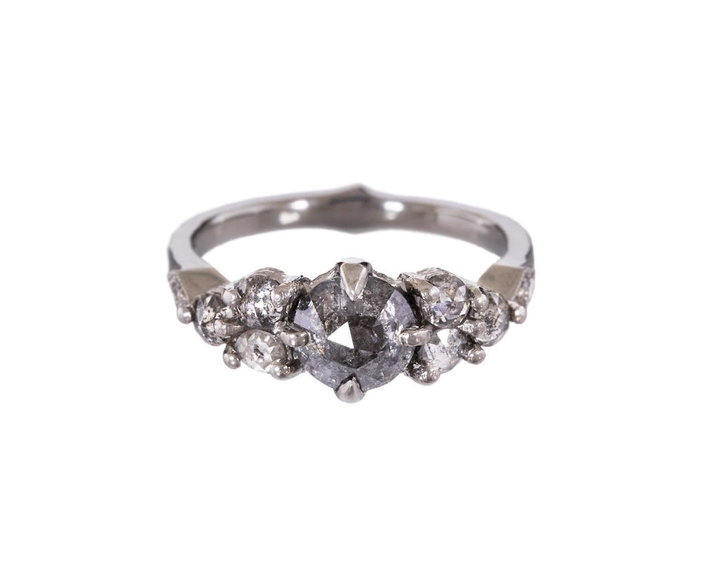 Black and White Diamond Ring zoom 1_cathy_waterman_platinum_diamond_rosecut_ring