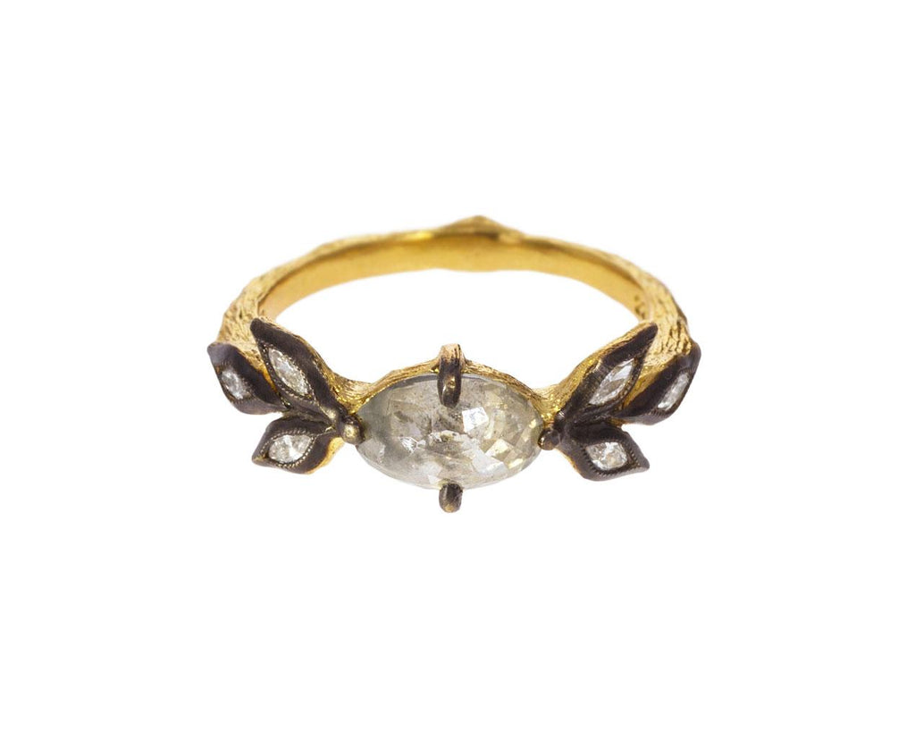 Rustic Diamond Marquise Leaf Ring zoom 1_cathy_waterman_gold_diamond_leaf_ring