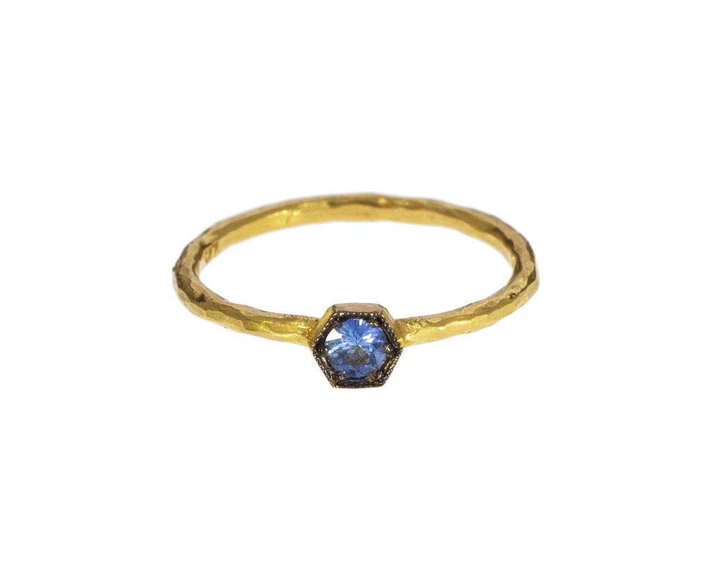 Blue Sapphire Hexagonal Ring zoom 1_cathy_waterman_gold_blue_sapphire_hexagonal_ring