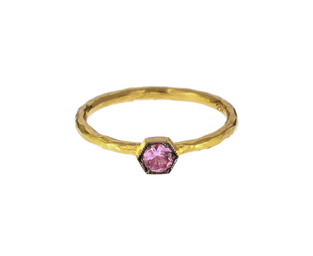 Pink Sapphire Hexagonal Ring zoom 1_cathy_waterman_gold_pink_sapphire_hexagonal_ring