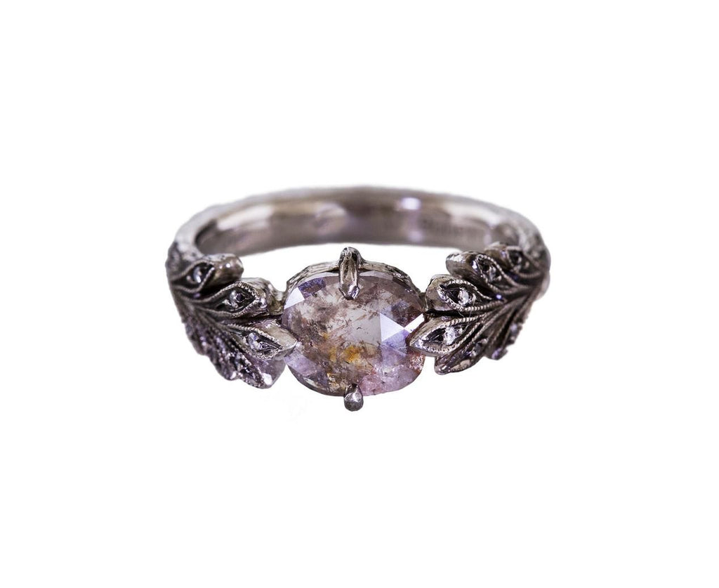 Rustic Diamond Leafside Ring zoom 1_cathy_waterman_designer_engagement_rings