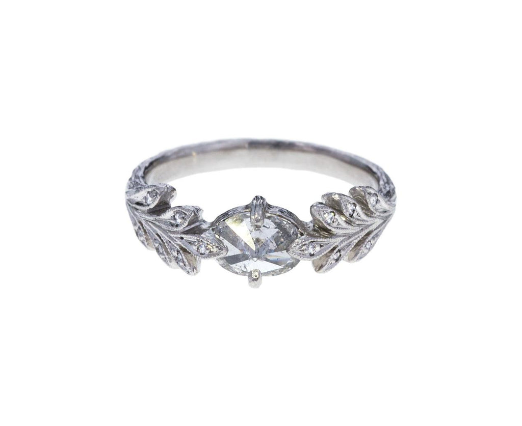 Rustic Diamond Leafside Ring zoom 1_cathy_waterman_platinum_diamond_leafside_ring