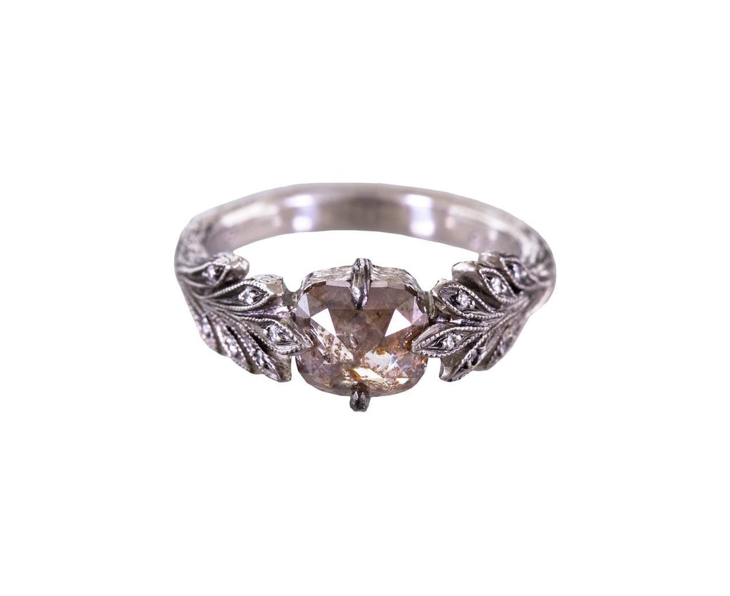 Rustic Diamond Leafside Ring zoom 1_cathy_waterman_designer_platinum_rustic_diamond_