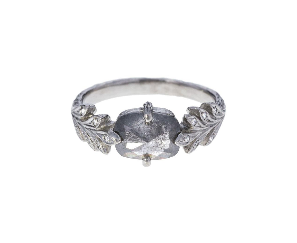 Rustic Diamond Leafside Ring zoom 1_cathy_waterman_platinum_diamond_leafside_ring