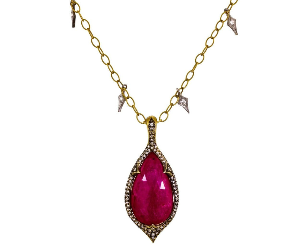 Ruby and Diamond Charm Pendant Only zoom 1