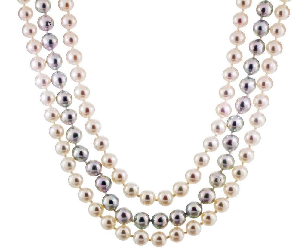Triple Nested Pearl Strand Necklace zoom 1
