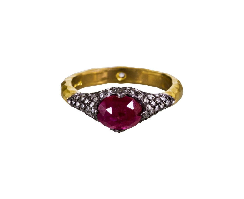 Ruby and Diamond Poet's Ring zoom 1