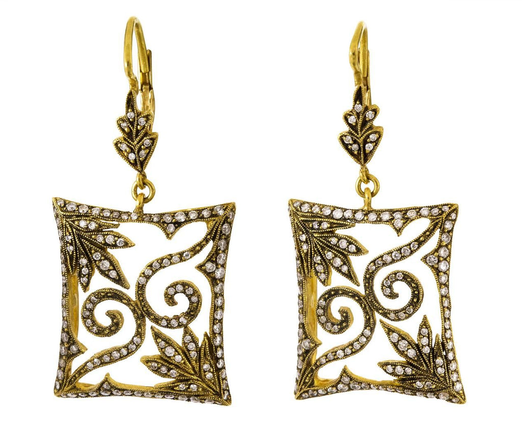 Diamond Square Swirl Lace Earrrings zoom 1_cathy_waterman_gold_diamond_swirl_lace_earrings